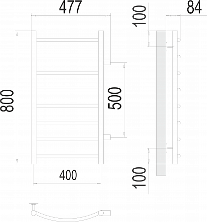 Классик П8 400х800 бп500 Полотенцесушитель  TERMINUS Новочеркасск - фото 3