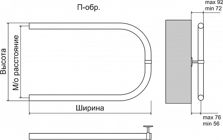 Эконом П-обр AISI 32х2 500х500 Полотенцесушитель  TERMINUS Новочеркасск - фото 3