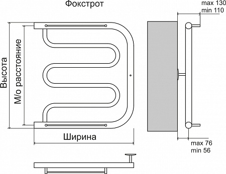 Фокстрот AISI 32х2 500х400 Полотенцесушитель  TERMINUS Новочеркасск - фото 4