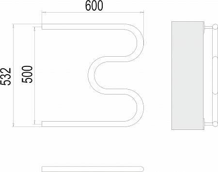 М-обр AISI 32х2 500х600 Полотенцесушитель  TERMINUS Новочеркасск - фото 3
