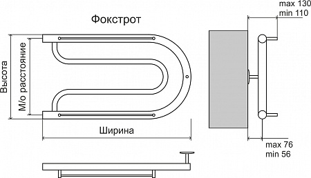 Фокстрот AISI 32х2 320х700 Полотенцесушитель  TERMINUS Новочеркасск - фото 3