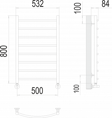 Классик П8 500х800 Полотенцесушитель  TERMINUS Новочеркасск - фото 3