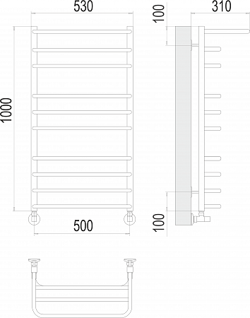 Арктур П10 500х1000 Полотенцесушитель  TERMINUS Новочеркасск - фото 3