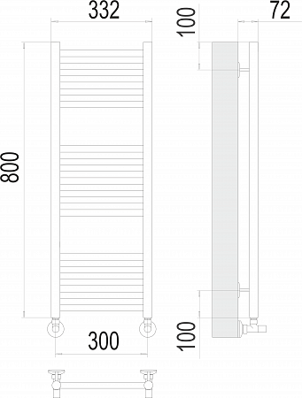 Аврора П16 300х800 Полотенцесушитель  TERMINUS Новочеркасск - фото 3