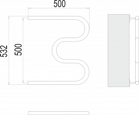 М-обр AISI 32х2 500х500 Полотенцесушитель  TERMINUS Новочеркасск - фото 3