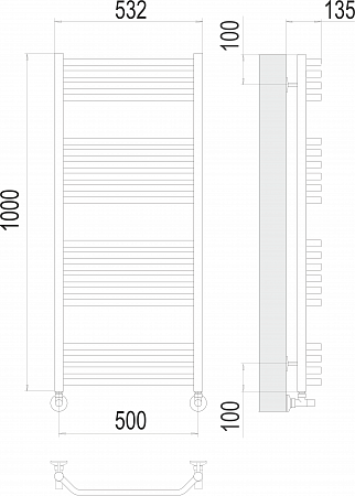 Виктория П20 500х1000 Полотенцесушитель  TERMINUS Новочеркасск - фото 3