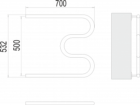 М-обр AISI 32х2 500х700 Полотенцесушитель  TERMINUS Новочеркасск - фото 3