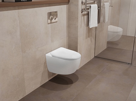 Подвесной унитаз безободковый Terminus Енисей Monolit 560х390 белый Новочеркасск - фото 1