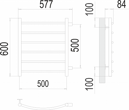 Классик П6 500х600 бп500 Полотенцесушитель  TERMINUS Новочеркасск - фото 3