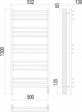 Прато П15 500х1300 электро (sensor quick touch) Полотенцесушитель  TERMINUS Новочеркасск - фото 3