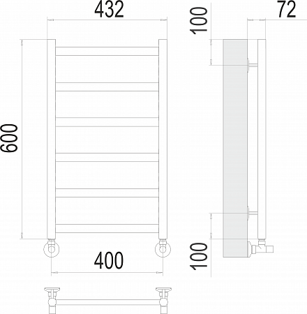 Аврора П6 400х600 Полотенцесушитель  TERMINUS Новочеркасск - фото 3